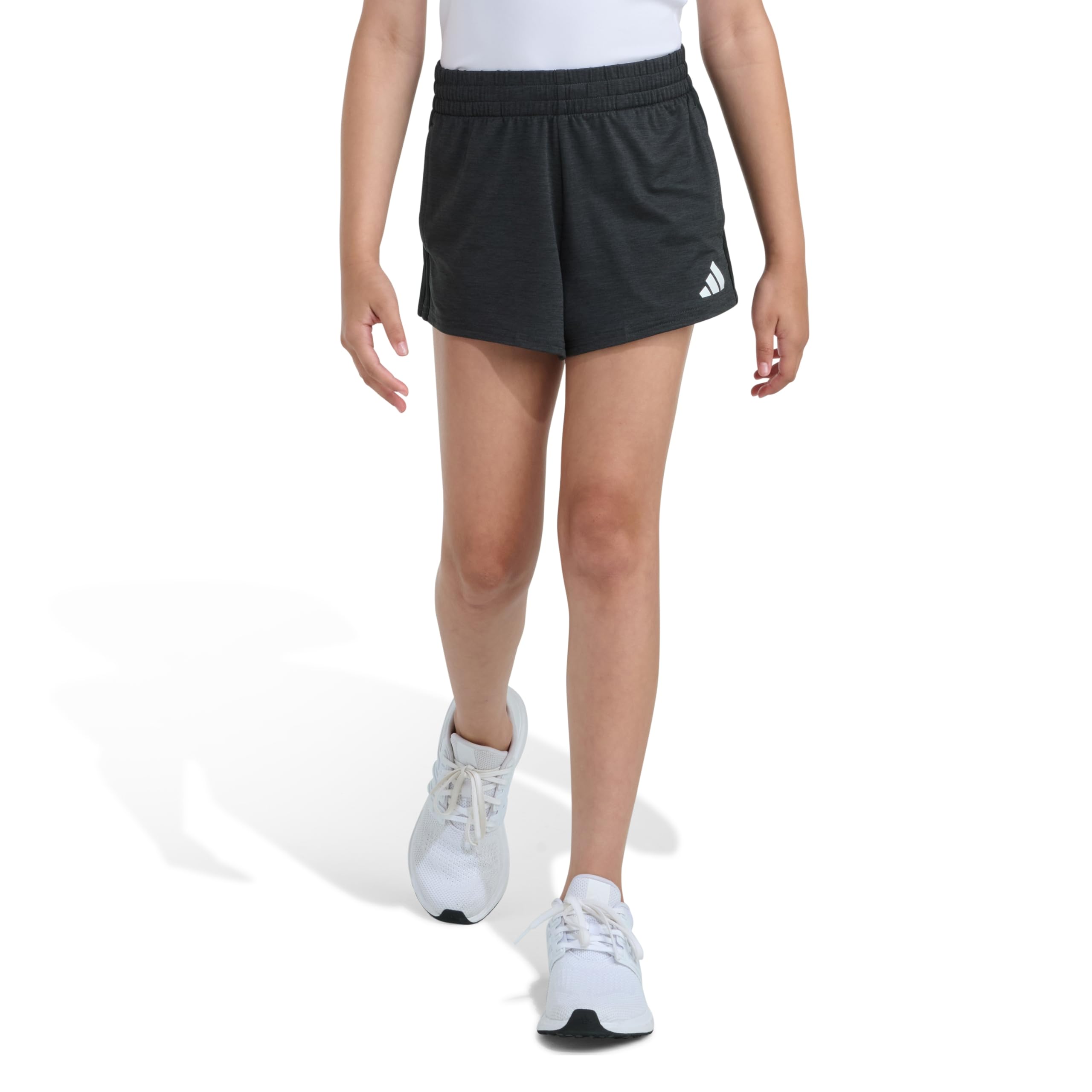 

                                                    adidas Girls Elastic Waistband Mélange Short, Grey