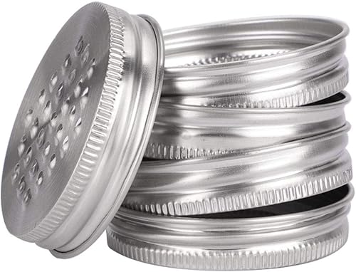 Miniatura 7 de uxcell 4 tapas de rallador de tarro de masón de boca regular de acero inoxidable, tapa de rejilla de queso, tapa de cortador de cocina para