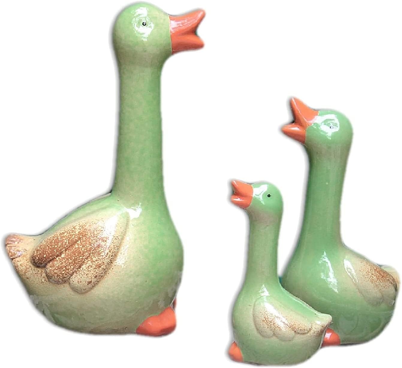 Garden Decorations Statues Duck Family Statue, 3 Pcs Small