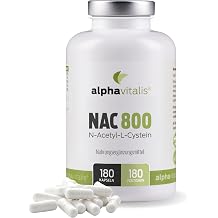 NAC 800 Capsules - Pack of 180 with N-Acetyl-L-Cysteine - Optimal Dose & Vegan - High Bioavailability and Compatibility - Best Quality from Alphavitalis