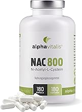 NAC 800 Capsules - Pack of 180 with N-Acetyl-L-Cysteine - Optimal Dose & Vegan - High Bioavailability and Compatibility - Best Quality from Alphavitalis