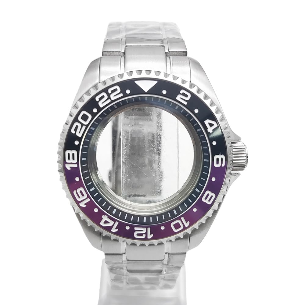 42mm Ersatz Taucher Uhren Modifiering Gehäuse + Armband Kit Passend für NH35 4R36 Werk 3.8 Krone Kapitelring, Uhren Modifizierung Lünetten Einlage für Seiko SKX007