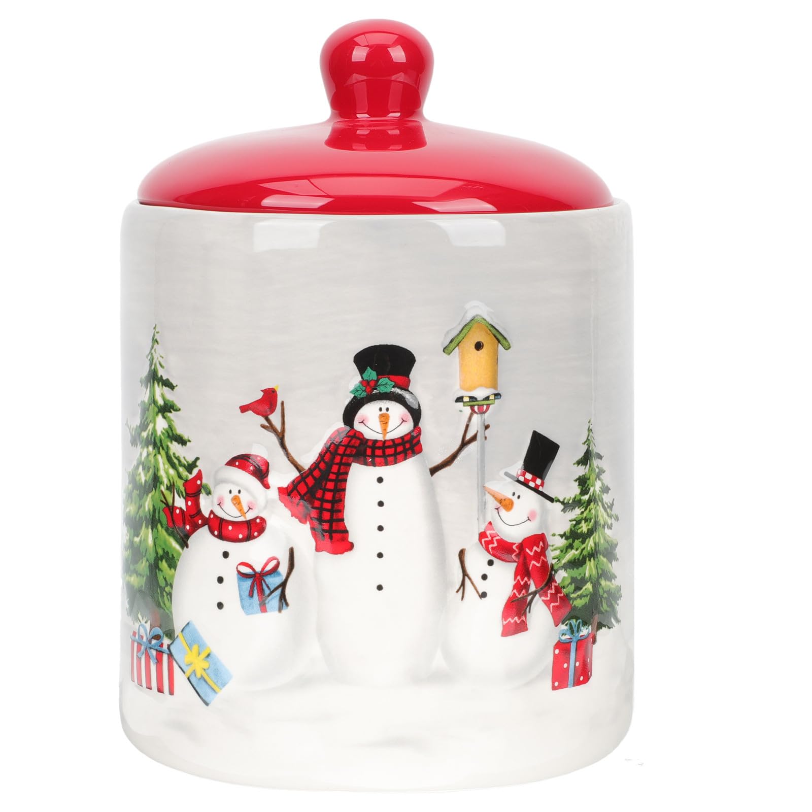 BESTOYARD Barattolo in Ceramica Chiusura Ermetica Design Natalizio per Dolci e Caramelle, Leggero e Portatile, per Occasioni di Festa e Compleanni