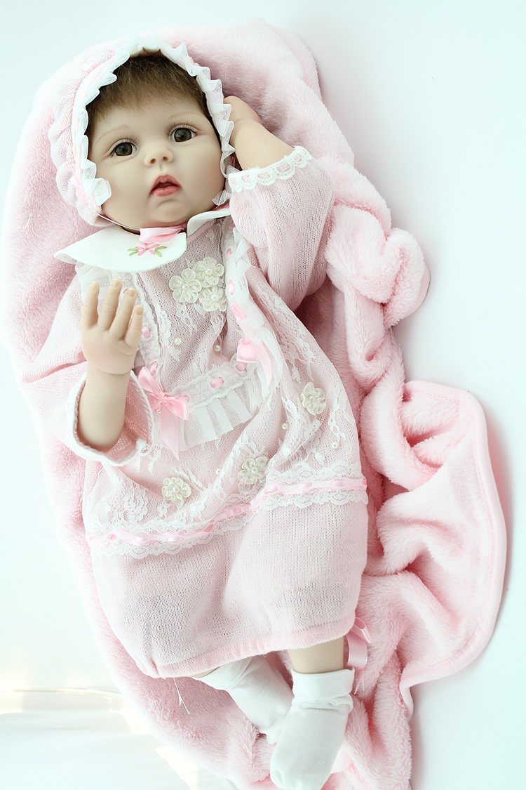 NPK collection Silicone Reborn Baby Doll Realistic 22inch 55cm Handmade Huggable Baby Alive Doll Children Playhouse Toy