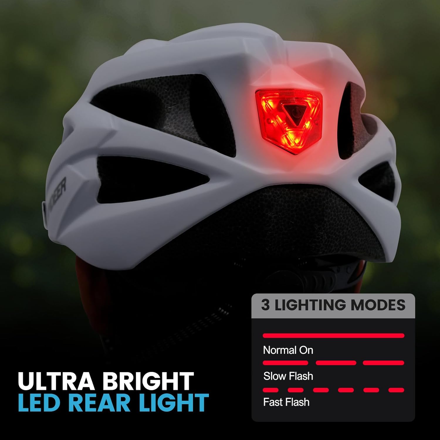 LUMDEER GENERUP Adult Bike Helmet 3 in 1 with Visor & Lights & Goggles - Certified Bicycle Helmet Lightweight Premium Quality, Adjustable Dial & Straps, Interior Padding, Air Vents for Men Women - Image 6