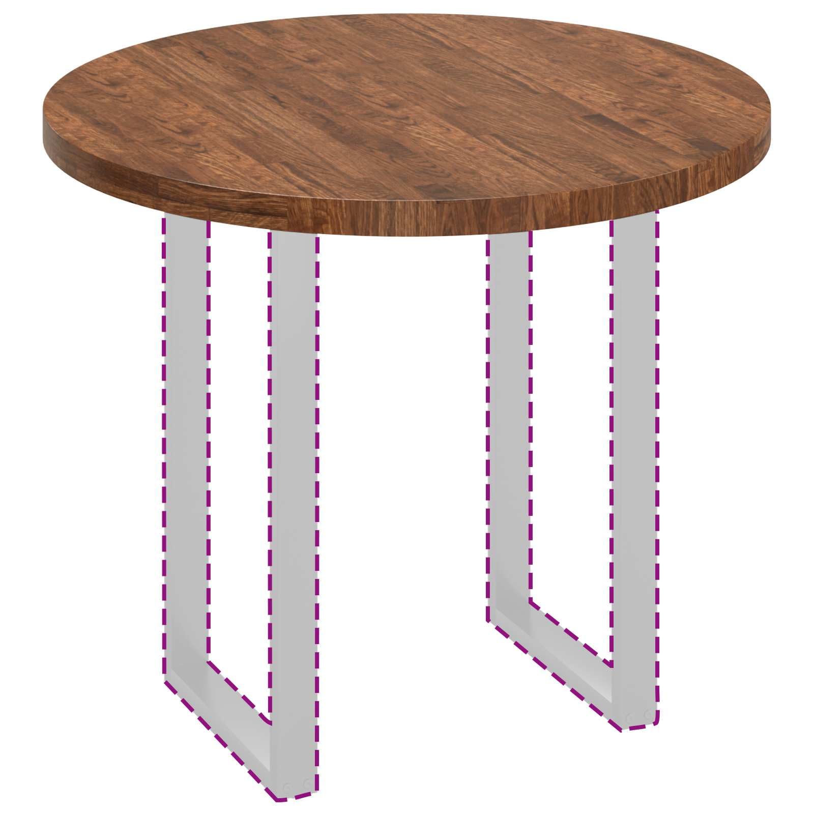 Plateau De Table Rond Ø 90 X 4 Cm en Bois De Chêne Massif