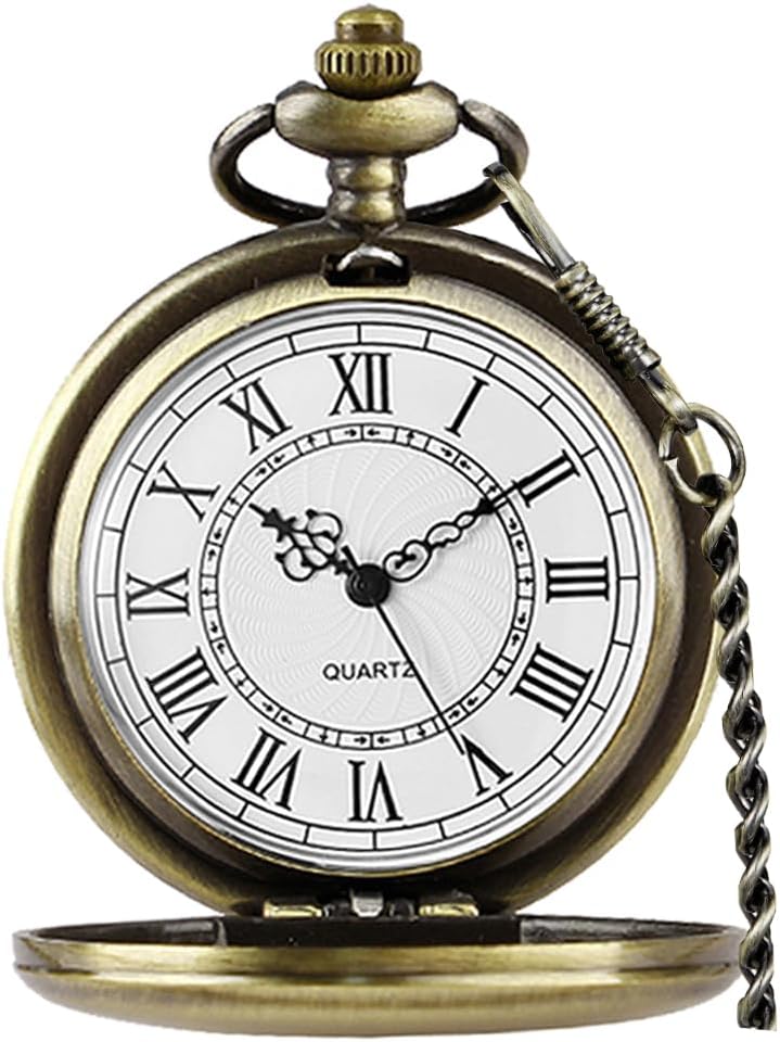 Smooth Pocket Watch Alloy Steel Quartz Roman/Arabic...
