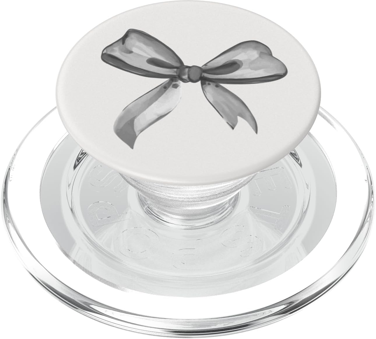 Aesthetic Black and White Bow in Watercolor PopSockets PopWallet for MagSafe