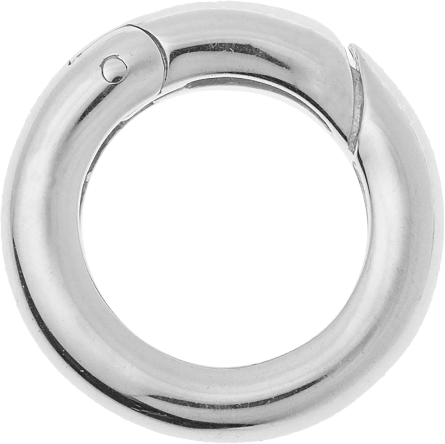 925 Sterling Silver Round Pearl Necklace Enhancer Shortener Ring Spring Clasp Connector 15mm