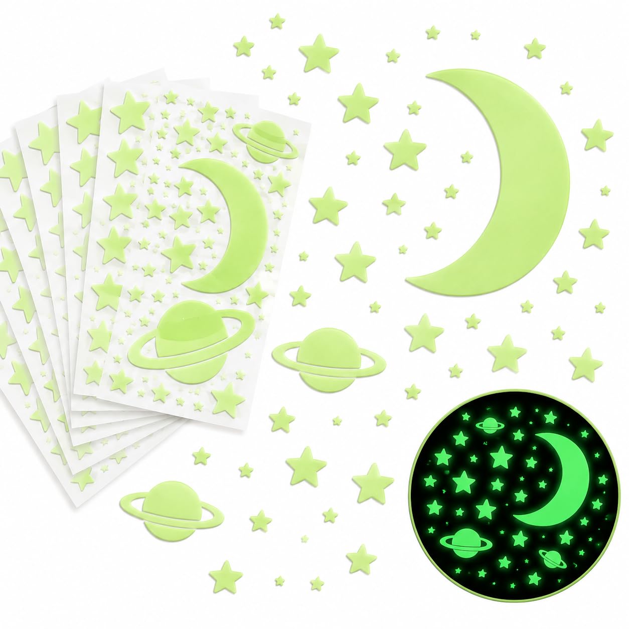 Glow Wall Stickers - Starry Night Design -2