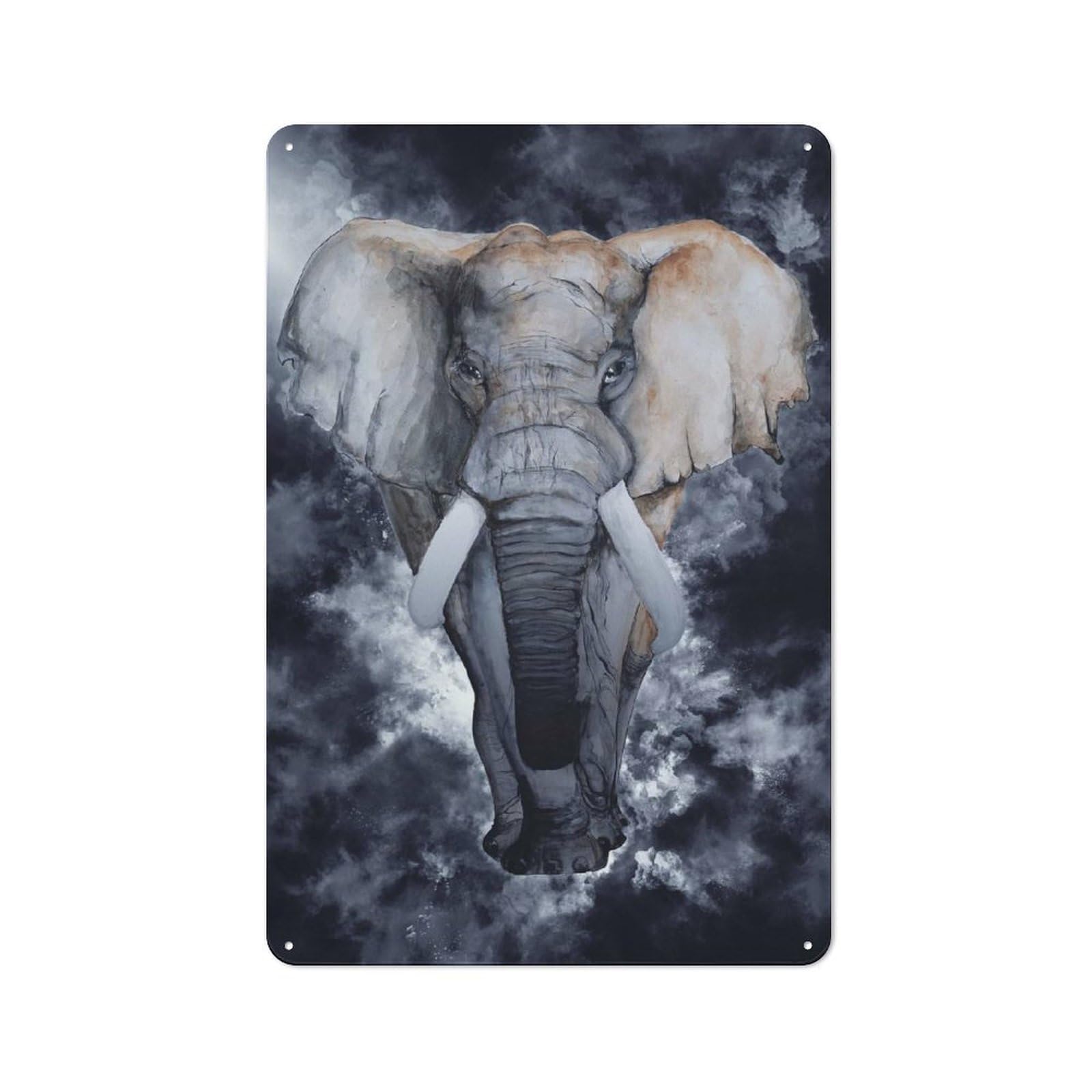 Junmoney Style-5 Vintage Tin Sign 30X20cm With Elephant 5 For Bar Or Restaurant, Suited To Bar Decor Enthusiasts