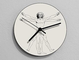 Vitruvian Man, Leonardo da Vinci, Anatomy, Leonardo Da Vinci Drawing, Da Vinci Illustration, Wall Clock