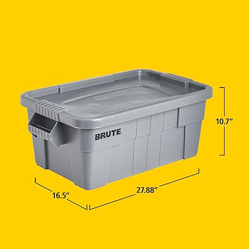 Miniatura 44 de Baúl con tapa Rubbermaid Commercial fg9s3100gray Brute, capacidad de 20 galones, 27-7/8 pulgadas, longitud x 17-3/8 pulgadas, ancho x 15-1/8 Gris