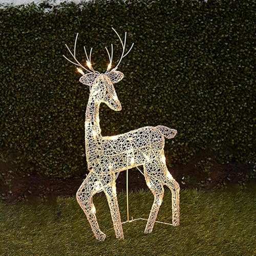 Renne lumineux Noël solaire pour extérieur et jardin d'hiver