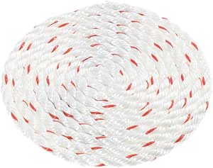 Twisted 3 Strand PolyDac Combo Utility & Towing Rope - White with Red ...