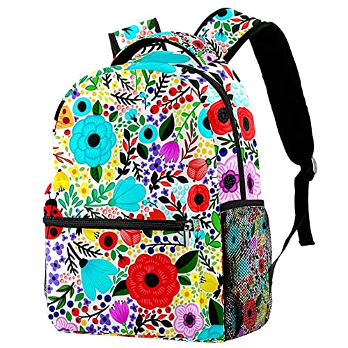 Sac à dos d'école coq et tournesol multicolore pour garçons et filles