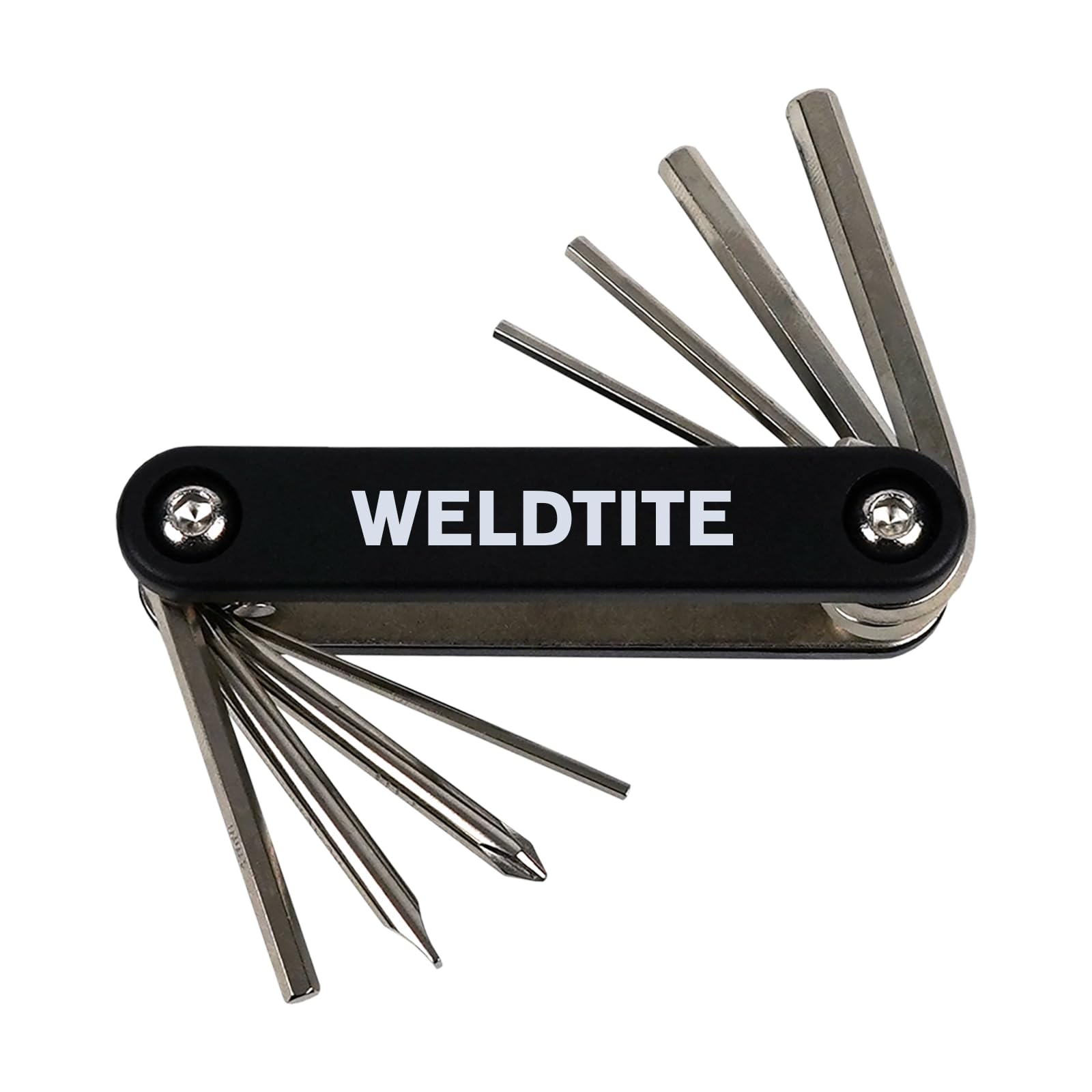 WELDTITE 8 Function Multi-Tool – 2, 2.5, 3, 4, 5 & 6 mm Hex Keys, Flat Head & Phillips Screwdrivers, Durable Steel, Compact & Portable (Pack of 1)