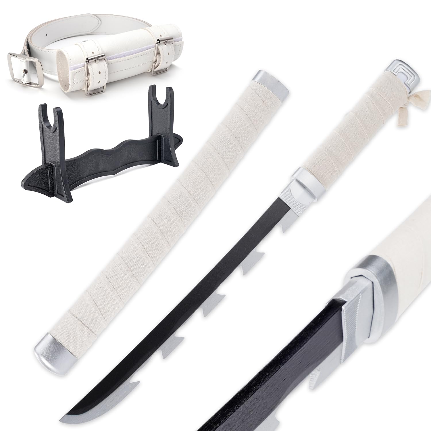 Zisu Demon Sword - 23.6" Short Cosplay Katana Replica for Kids - Complete with Belt, Stand, and True-to-Show Design - Anime Sword Ideal for Cosplay and Display