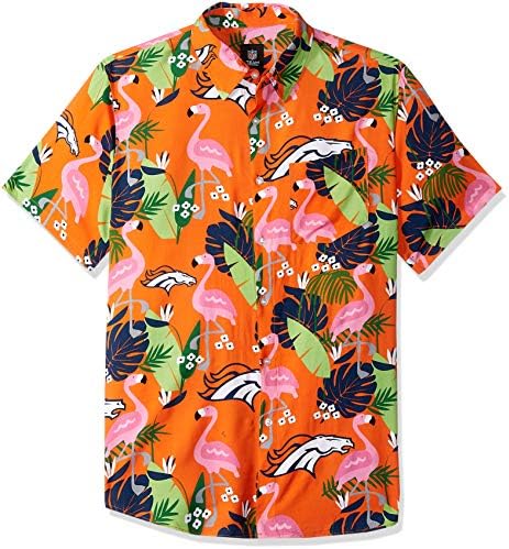 Denver Broncos NFL Mens Floral Button Up Shirt - L