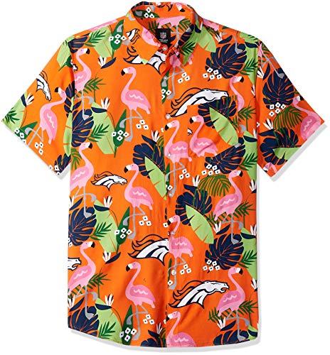 Denver Broncos Nfl Mens Floral Button Up Shirt - L #TOP26