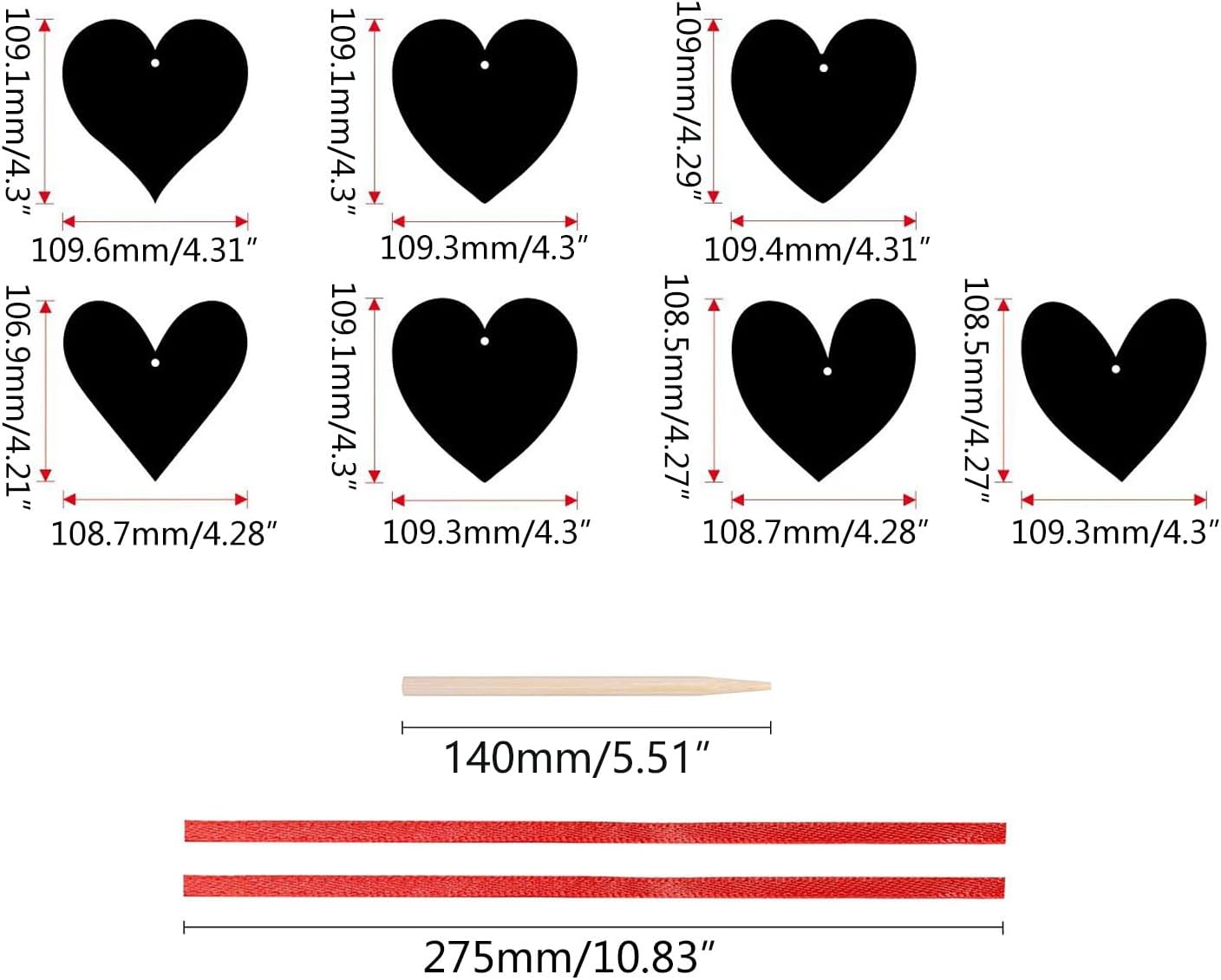 40Pieces Valentine Scratch Paper Heart Shaped Scratch Paper Valentine With Wooden-Styluses Ribbons Envelopes Valentine Scratch Paper