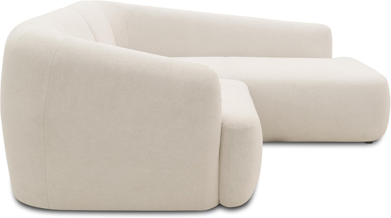 DOMO. collection Ecksofa Ansina, Taschenfederkern, Creme | Longchair rechts mit Taschenfederkern, komfortable Polsterecke in L-Form, 216 x 196 x 76 cm (BxTxH)