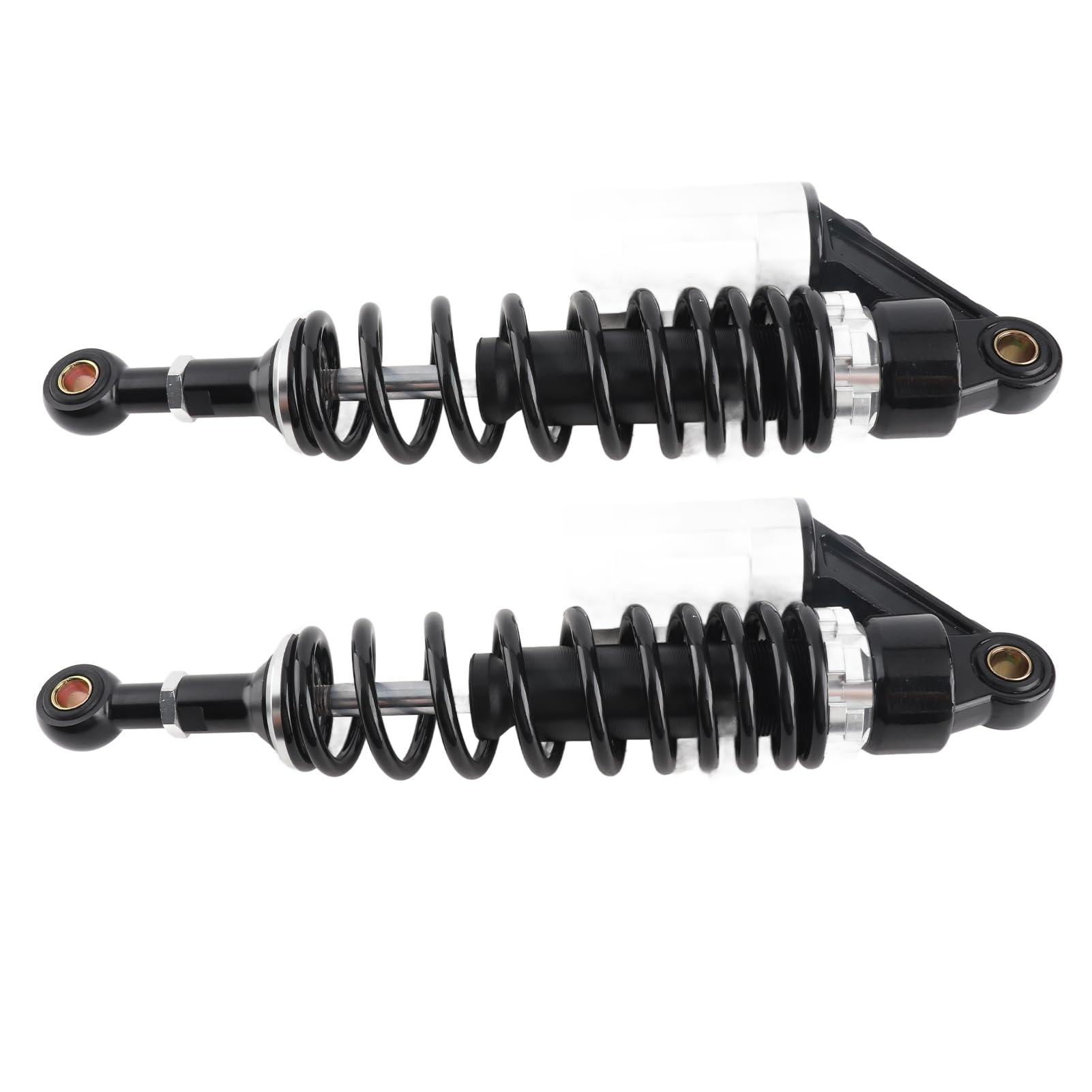 Jiawu Para 340mm Amortyzatora Motocyklowego Sprężyna Tylnego Zawieszenia, Uniwersalny Amortyzator o Dużej Wytrzymałości do Skutera Gokartowego ATV SUV, Stop Aluminium CNC, wytrzymałość na
