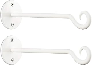 Monarch Abode 20044 7.5 inch Plant Hanger Wall Hook Indoor Outdoor Premium Rust Resistant Hanging Bracket, White