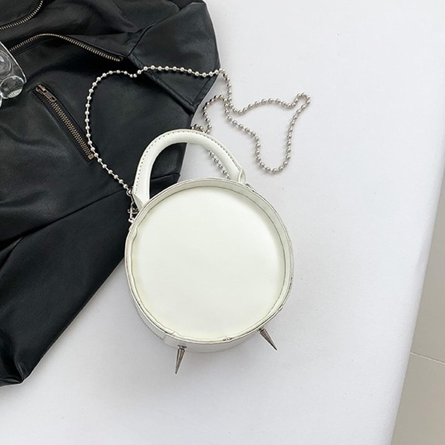 Alomejor Crossbody Bag, PU Leather Clock Design Small Shoulder Bag with Adjustable Strap for Women Daily Commute Shopping Evening Events