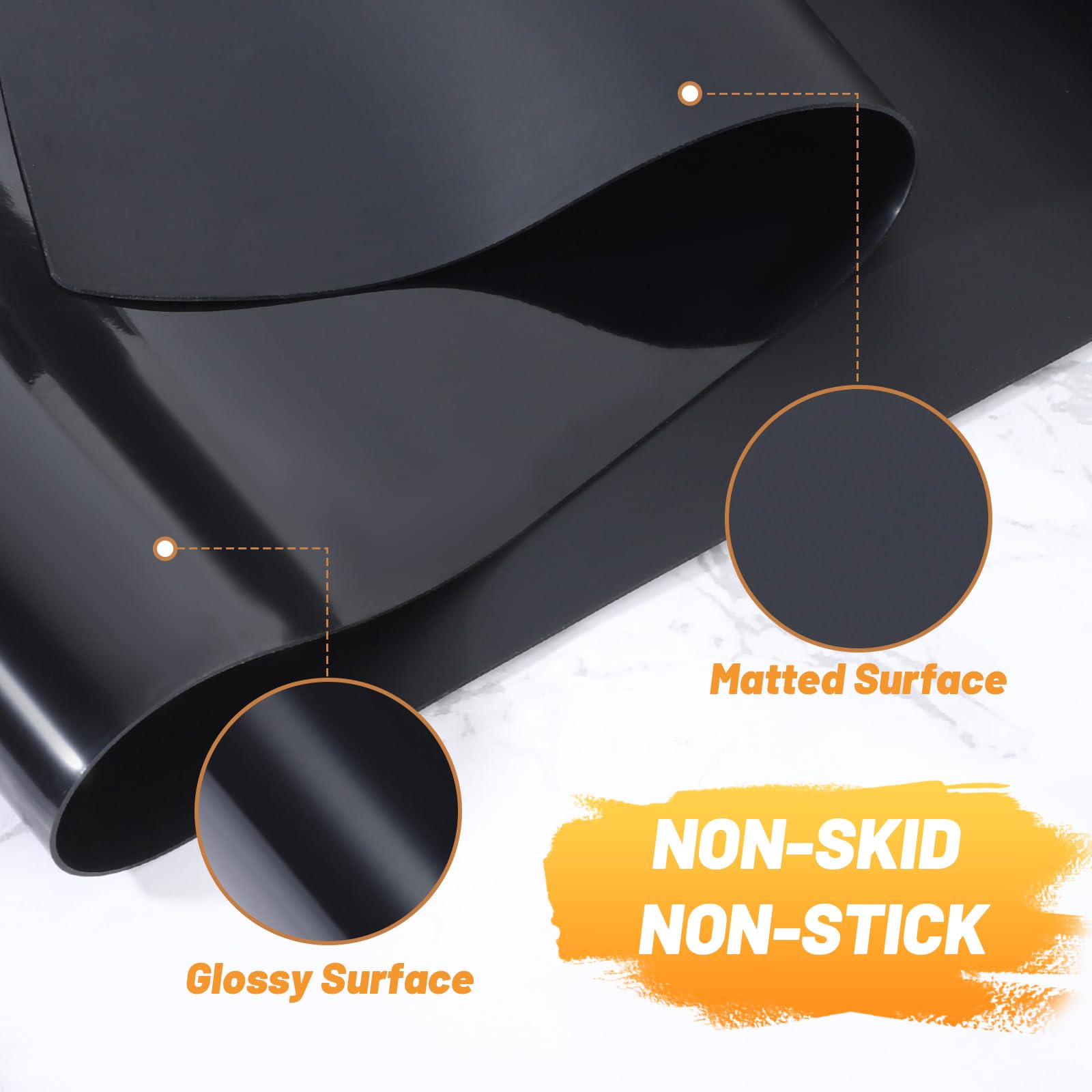 Silikonmatte Extra Groß, 200x60x0.13cm Silikonmatte Schwarz, Malunterlage für Kinder, Rutschfeste und Abwaschbar, Bastelunterlage Kinder, Silikon Unterlage für Malen, DIY Handwerk