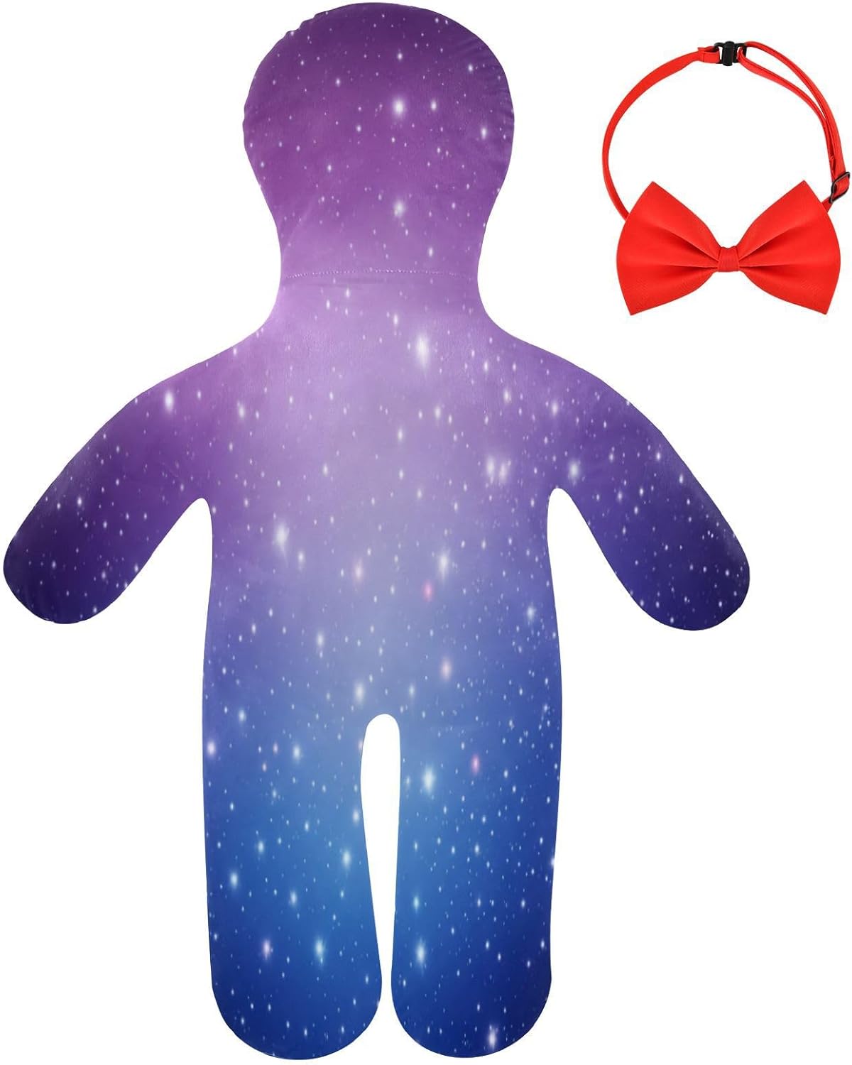 Starry Night Sky Human-Shaped Pillow Soft Body Pillows Washable Velvet Pillows for Anxiety Relief Sleeping Cuddling & Support