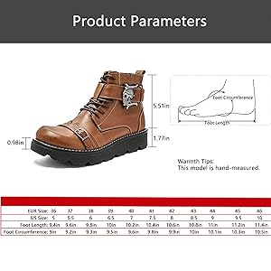 Amazon.com | Men's Punk Rock Motorcycle Boots, Gothic Skull