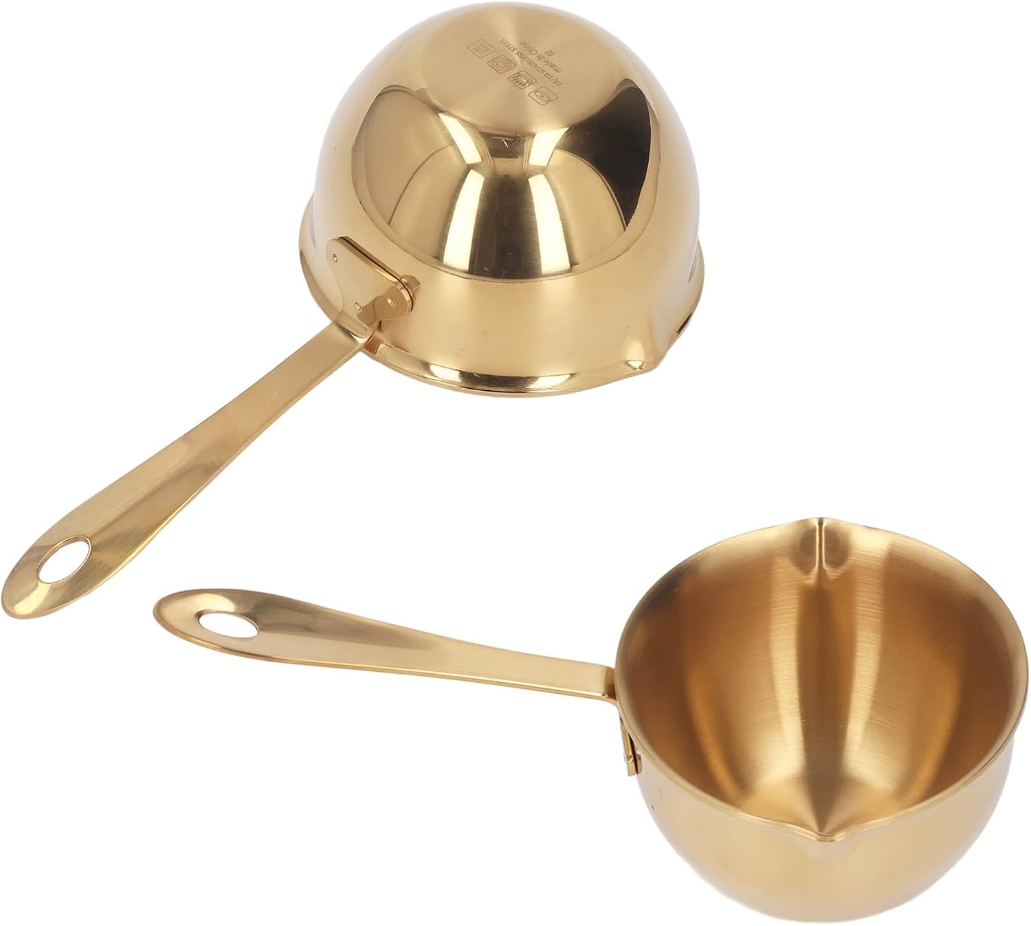 Saucepan Stainless Steel Cooking Sauce Pan with Pour Spouts for Milk Chocolate Hot Oil, copper sauce pot 200ml Capacity Capsule Bottom Sauce Pan, gold pots and pans set with Pour Spouts for Milk