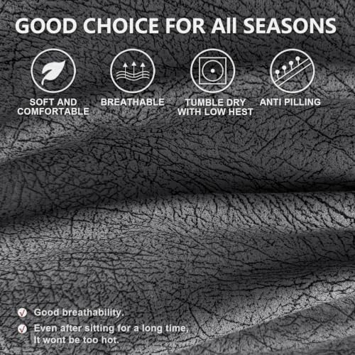 Image of ANARACHON Leather Look Recliner Couch Cover 8-Piece Recliner Sofa Slipcovers 3 Seater for Reclining Couches Furniture Protector Spandex Fabric Washable (Recliner Sofa,256Dark Gray)