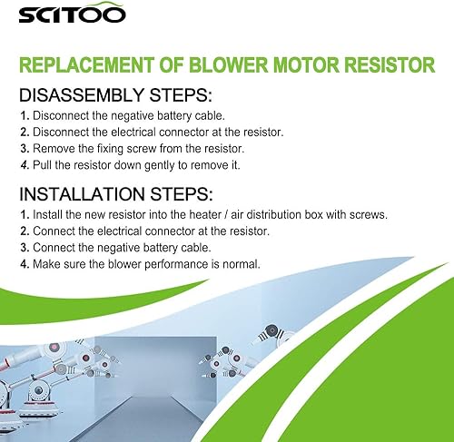 Miniatura 6 de Ventilador de calentador de aire acondicionado, ventilador HVAC, resistencia de motor SCITOO para Chevrolet Equinox 2005Saturn Vue 2002-2007
