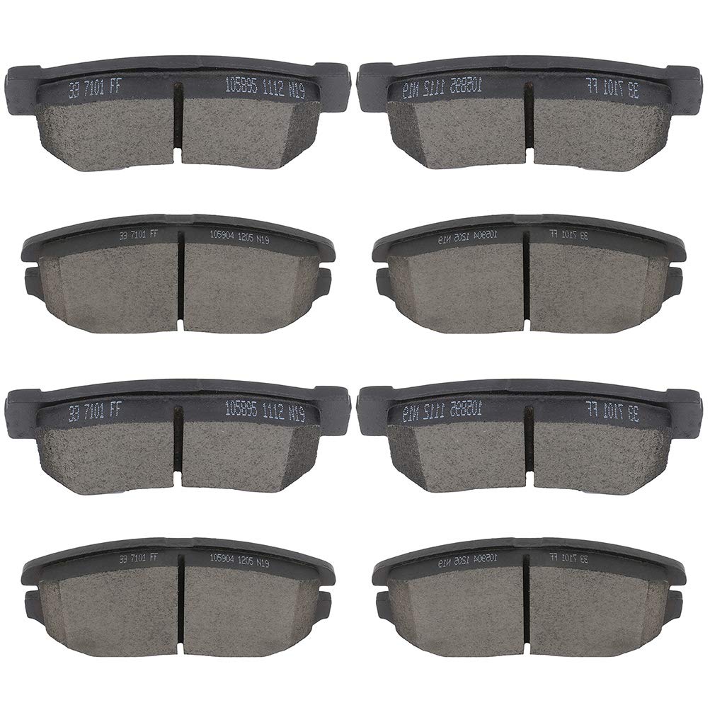 cciyu D1125 D813 Front &amp; Rear Professional Ceramic Brake Pads Set fit For 2006-2009 For Hyundai Azera,2006-2008 For Hyundai Sonata