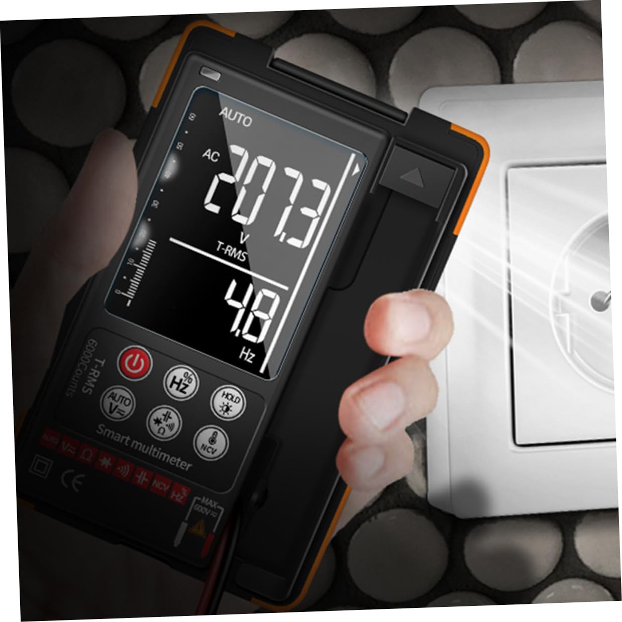 Luxshiny Q60 Digital Multimeter Auto-ranging Electrical Repair Tool with Ncv Detection, True Effective Value, Diode Testing, Data Hold, Backlight Screen, Continuity Buzzer, Neutral Line