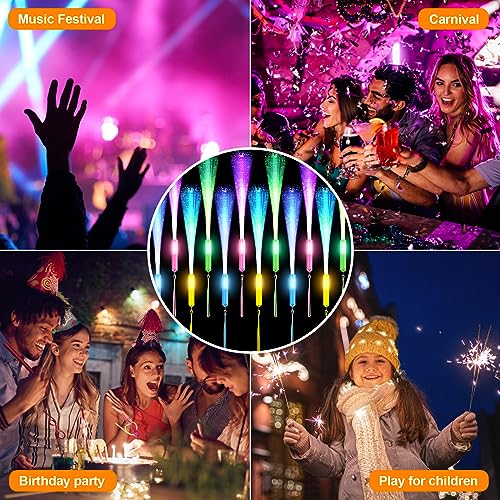 36 Pieces Fiber Optic Wands Colorful Glow Sparklers Sticks Bulk LED Wedding Concert Flashing Stick with 3 Flashing Models Extra Long Light Up Wand for Party Fireworks Favors Danc Clubs Decorations