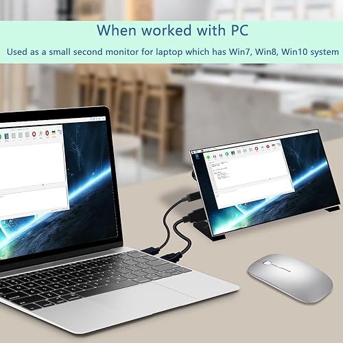 Miniatura 8 de GeeekPi Pantalla LCD de 7 pulgadas para Raspberry Pi, pantalla LCD IPS de 1024 x 600 con soporte, monitor portátil HDMI para Raspberry Pi 5Pi