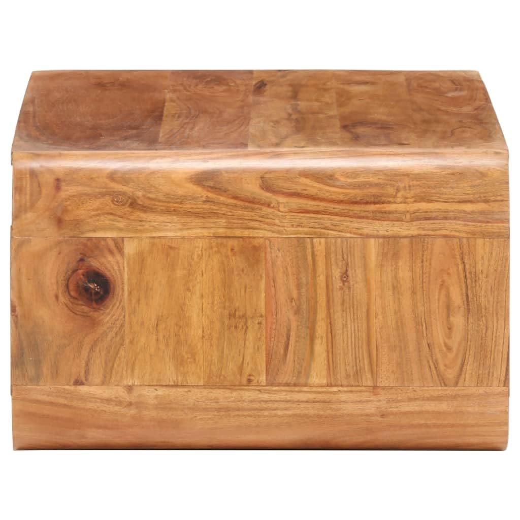 vidaXL Akazienholz Massiv Couchtisch mit 1 Ablagefach Vintage-Look Beistelltisch Kaffeetisch Wohnzimmertisch Teetisch Sofatisch 90x50x30cm
