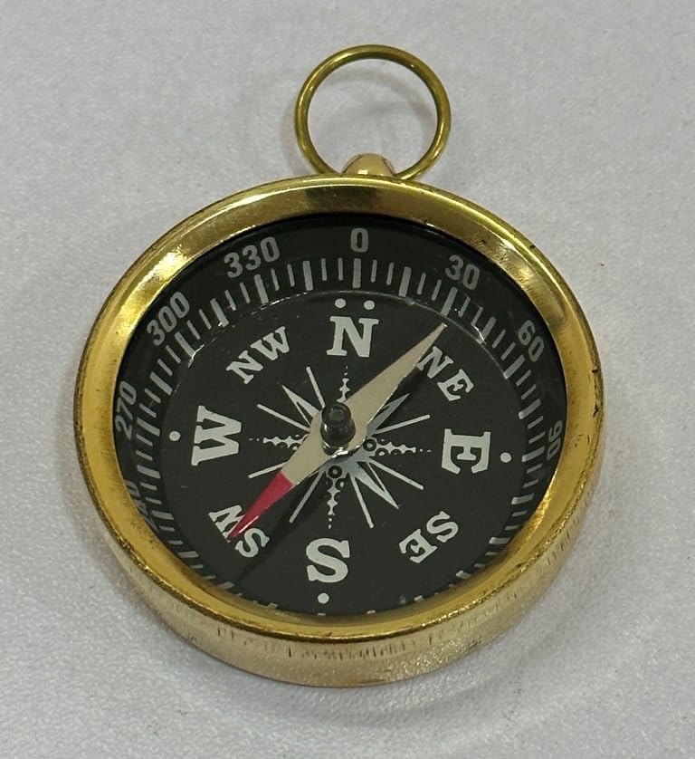 Handmade Antique Nautical Brass Pocket Compass with A Loop for Chain, Direction Finder Compass (B0D3B8LLZ9) Amazon Price History, Amazon Price Tracker
