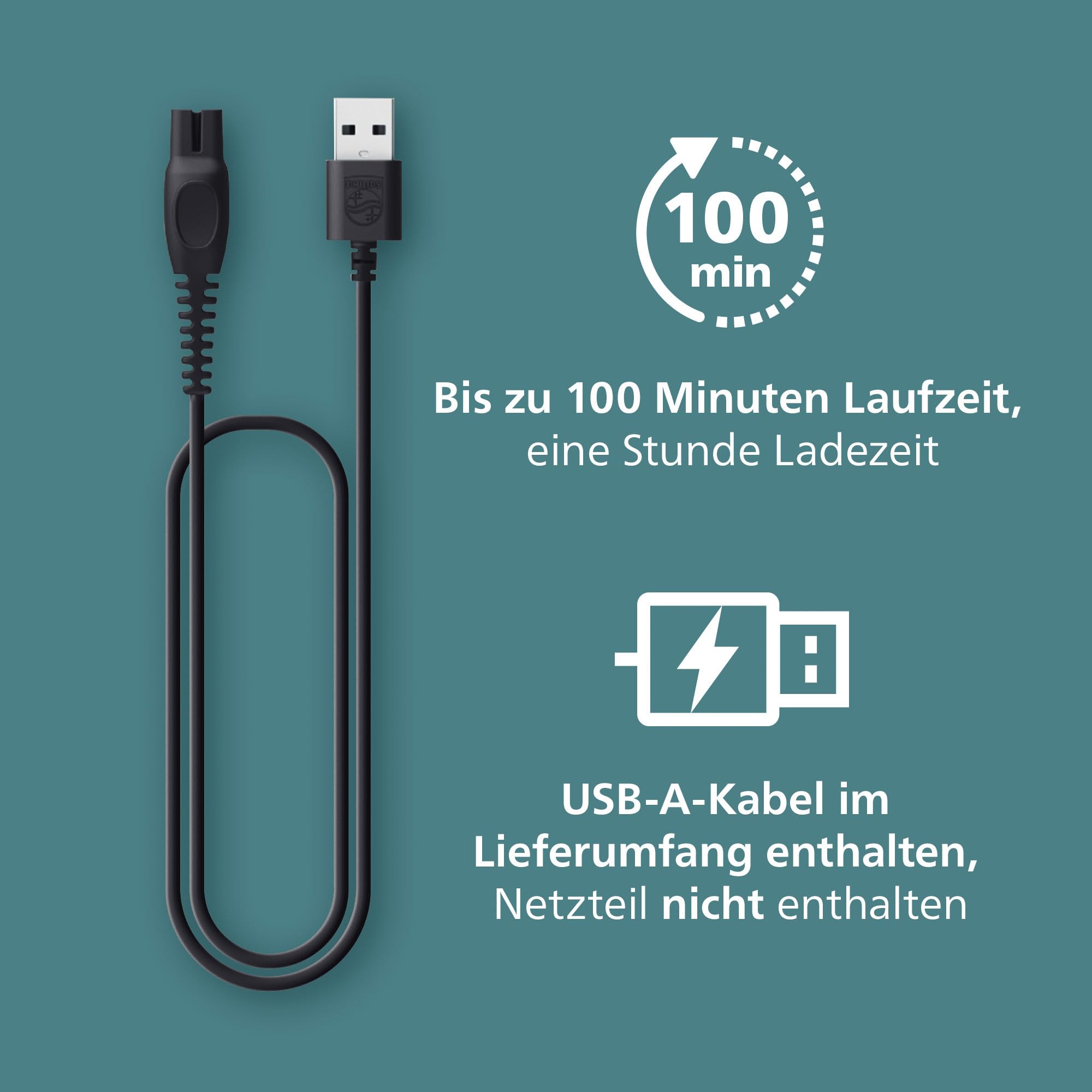 Philips Bodygroom 5000 für Herren – mit Dreifachschutz-Rasiersystem, elektrisch trimmen und rasieren im Intimbereich, klappbarer Rückenaufsatz, 100% duschfest, 100 Min. Laufzeit, Modell BG5480/15