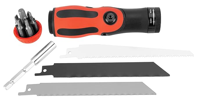 Performance Tool W729 2-in-1 Multi-Function Hand Saw & Screwdriver With 2 Position Locking Handle, Bits and Saws Included.