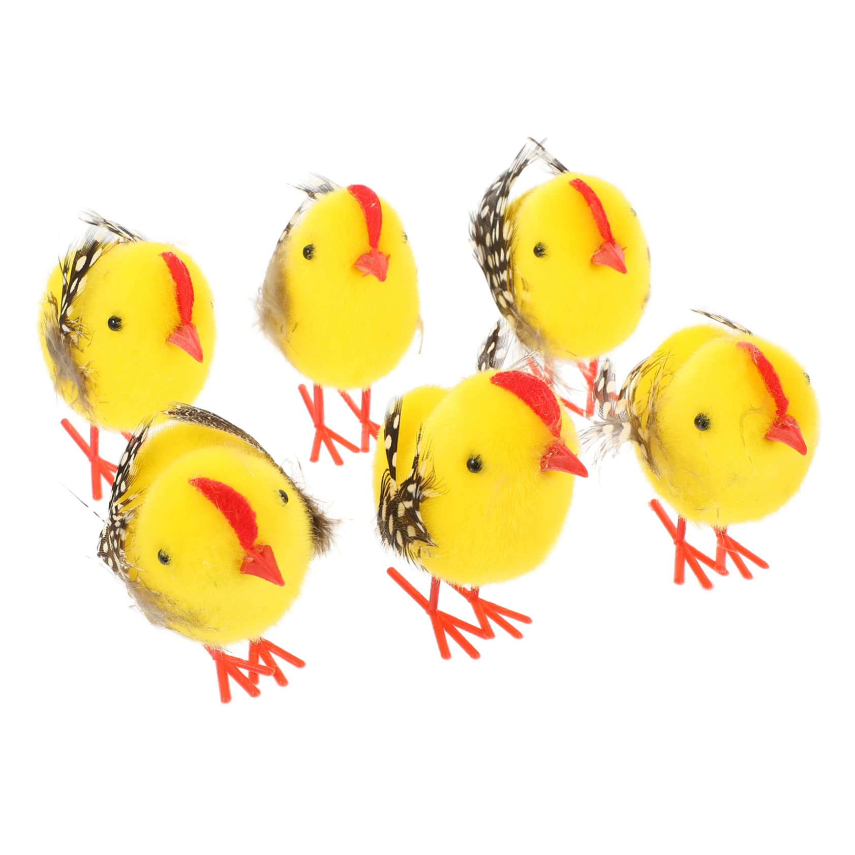ABOOFAN 30 Pz piccolo ornamento di pollo giallo pulcini pasquali ripieni roba animale Home decor scrivanie ostacolare animali imbalsamati decorazione dei pulcini di pasqua pulcino pasquale