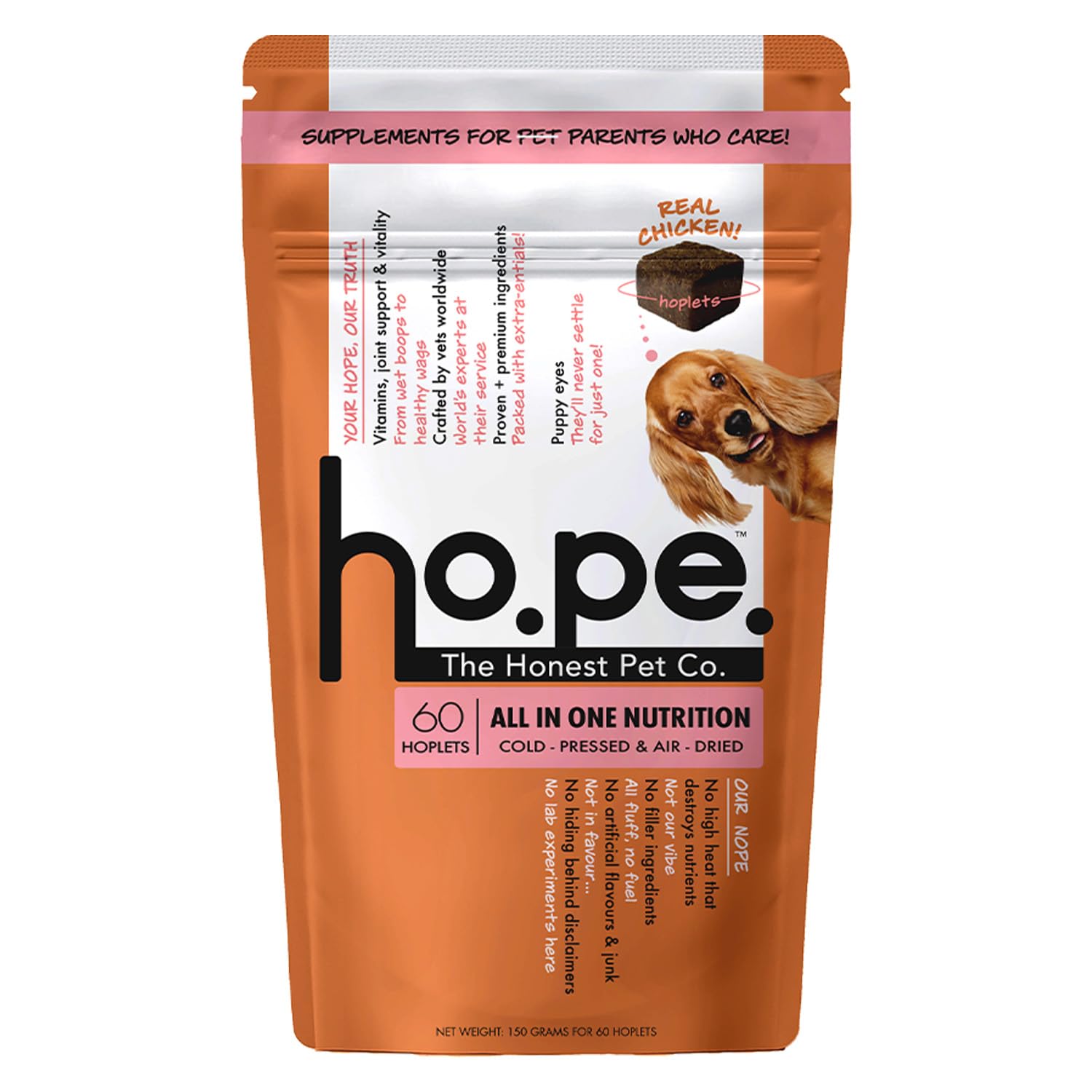 Hope All in One 14-in-1 Supplement Chews for Dog 30 Chicken hoplets |Multivitamins, Joint Support, Probiotics, Biotin, Omega 3 & 6| Pet Chews for Absolute Wellness | ColdPressed, Hypoallergenic — Amazon image 9