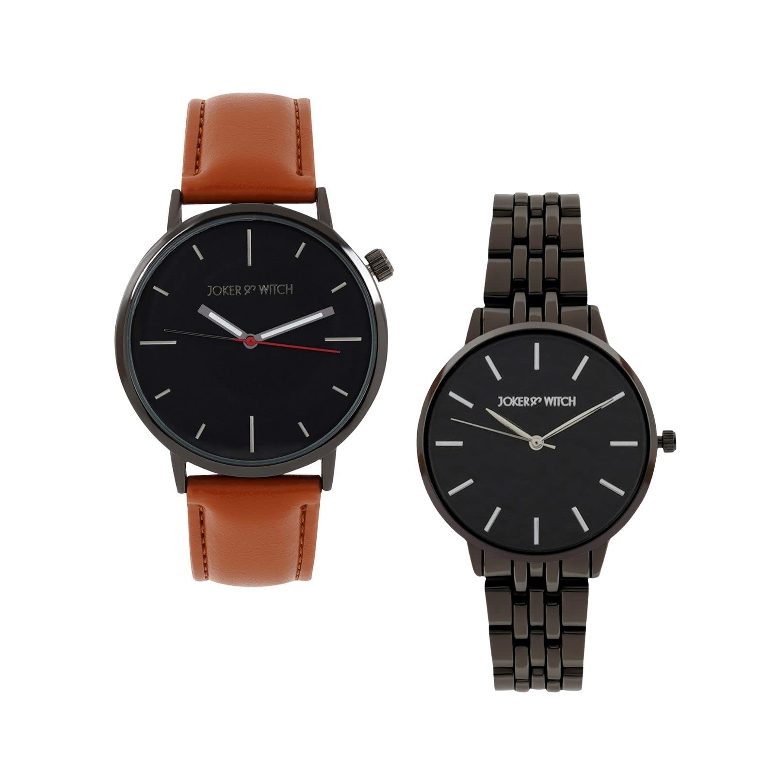 Joker & Witch Leather Cupcake & Cherry Couple Analogue Watches, Black Dial, Brown Band (B0BVB64BRS) Amazon Price History, Amazon Price Tracker