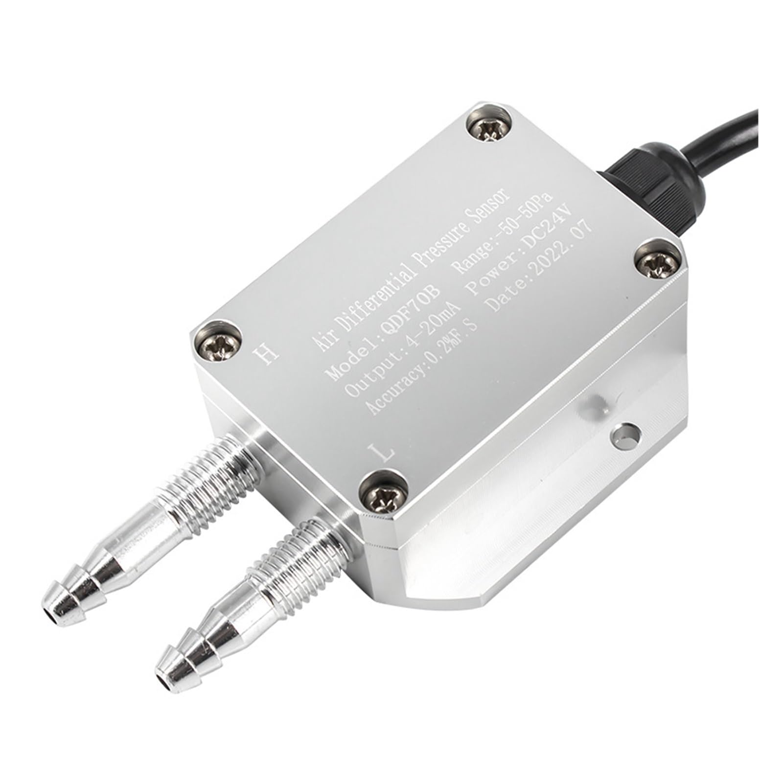 Differenzdrucksensor für Luft und Wind, Ausgang von 4-20 mA, Schnellkupplung 5 kPa, 10 kPa (1-5 V Ausgang, -3 kPa -0)