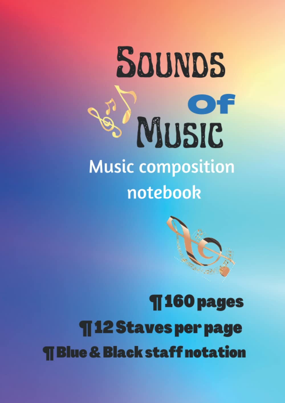 Cahier de musique 12 portées grand format pour solfège et composition