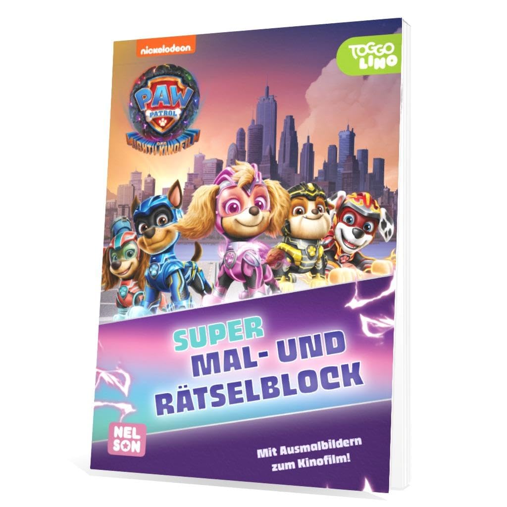 PAW Patrol - Der Mighty Kinofilm: Super Mal- und Rätselblock: Coole Ausmalbilder und Rätsel zum neuen Kinofilm | (ab 3 Jahren)