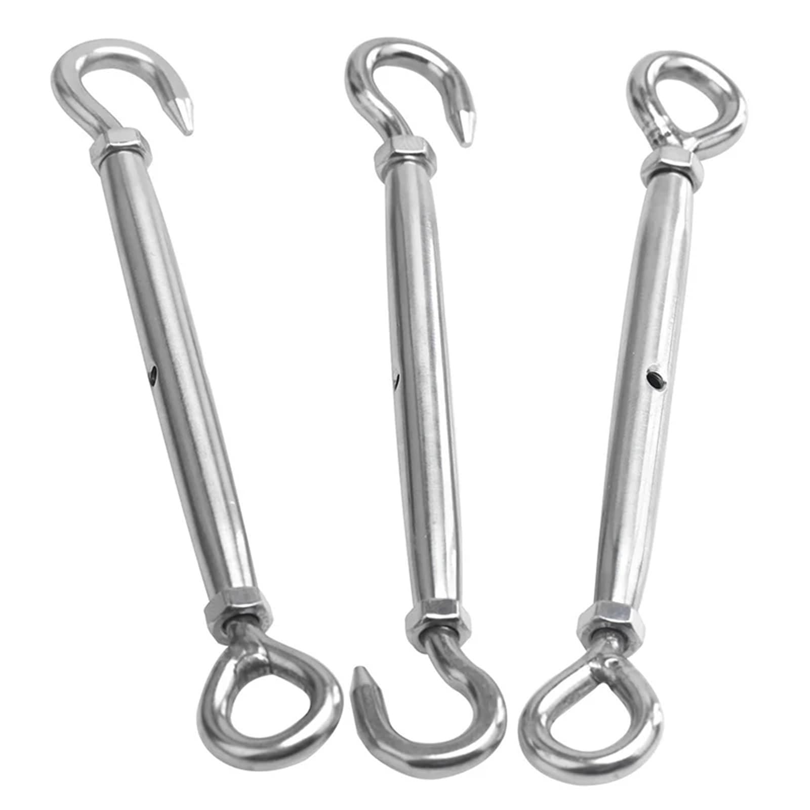 8 Uds M5 ~ M12 304 Acero inoxidable ajuste cadena aparejo tensor cuerda de alambre dispositivo tensión ganchos y cierre ojo Para Plantas Trepadoras(Color 3,M10)